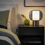IKEA HÖGVIND (ИКЕА ХОГВИНД) — Настольная лампа, серое никелированное стекло — фото 3