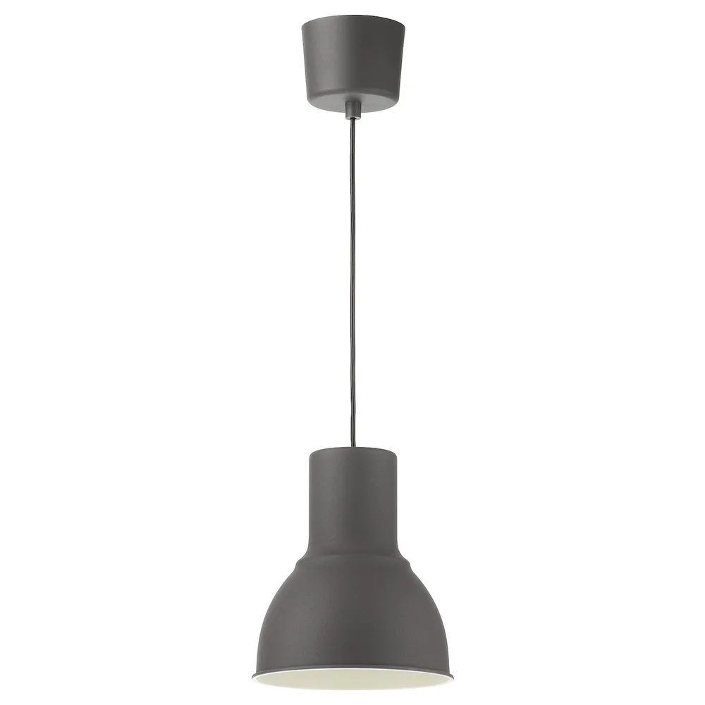 IKEA HEKTAR (ИКЕА ХЕКТАР) — Подвесной светильник, темно-серый, 22 см