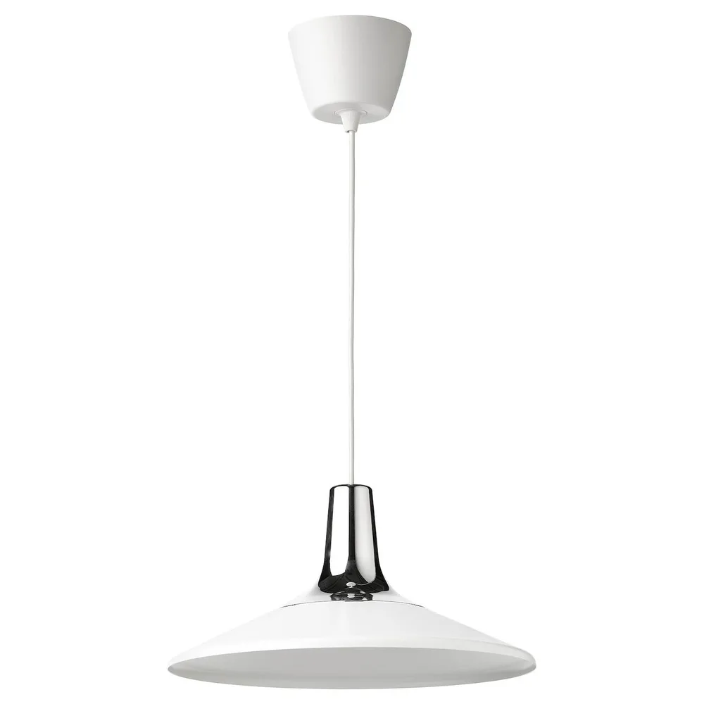 IKEA FYRTIOFYRA (ИКЕА ФЙРТИОФЙРА) — Подвесной светильник, эффект хрома/белый, 38 см