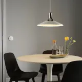 IKEA FYRTIOFYRA (ИКЕА ФЙРТИОФЙРА) — Подвесной светильник, эффект хрома/белый, 38 см — фото 3