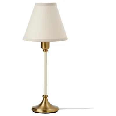 IKEA FLYGHÖJD (ИКЕА ФЛУГХОЙД) — Настольная лампа, латунь/бежевый, 54 см