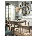 IKEA DYKARKLOCKA (ИКЕА ДЙКАРКЛОСКА) — Абажур подвесного светильника, шпон дуба, окрашенный в белый цвет, 40 см — фото 2