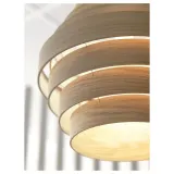 IKEA DYKARKLOCKA (ИКЕА ДЙКАРКЛОСКА) — Абажур подвесного светильника, шпон дуба, окрашенный в белый цвет, 40 см — фото 7