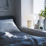 IKEA DEJSA (ИКЕА ДЕЙСА) — Настольная лампа, бежевое/опаловое белое стекло, 28 см — фото 4