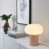IKEA DEJSA (ИКЕА ДЕЙСА) — Настольная лампа, бежевое/опаловое белое стекло, 28 см — фото 5