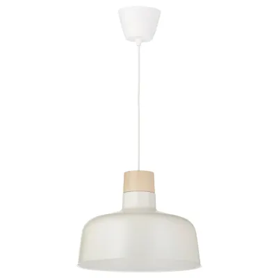 IKEA BUNKEFLO (ИКЕА БУНКЕФЛО) — Подвесной светильник, белый/бирюзовый, 36 см