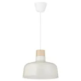IKEA BUNKEFLO (ИКЕА БУНКЕФЛО) — Подвесной светильник, белый/бирюзовый, 36 см — фото 1