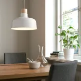 IKEA BUNKEFLO (ИКЕА БУНКЕФЛО) — Подвесной светильник, белый/бирюзовый, 36 см — фото 2