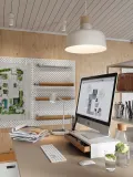 IKEA BUNKEFLO (ИКЕА БУНКЕФЛО) — Подвесной светильник, белый/бирюзовый, 36 см — фото 4