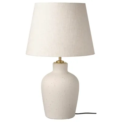 IKEA BLIDVÄDER (ИКЕА БЛИДВЭДЕР) — Настольная лампа, кремовая керамика/бежевый, 50 см