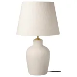 IKEA BLIDVÄDER (ИКЕА БЛИДВЭДЕР) — Настольная лампа, кремовая керамика/бежевый, 50 см — фото 1
