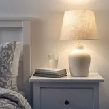 IKEA BLIDVÄDER (ИКЕА БЛИДВЭДЕР) — Настольная лампа, кремовая керамика/бежевый, 50 см — фото 4