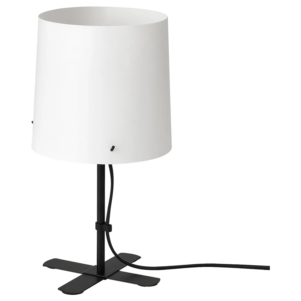 IKEA BARLAST (ИКЕА БАРЛАСТ) — Настольная лампа, черный/белый, 31 см