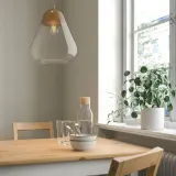 IKEA AKTERGAST (ИКЕА АКТЕРГАСТ) — Подвесной светильник, стекло/светлая береза, 30 см — фото 3