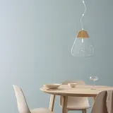 IKEA AKTERGAST (ИКЕА АКТЕРГАСТ) — Подвесной светильник, стекло/светлая береза, 30 см — фото 4