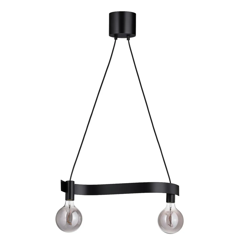 IKEA ACKJA (ИКЕА АСКЙА) — / MOLNART Подвесной светильник с лампой, черная волна/серое прозрачное стекло