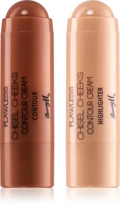 Barry M Flawless Chisel Cheeks - Кремовый бронзатор и хайлайтер, 2× 5 г