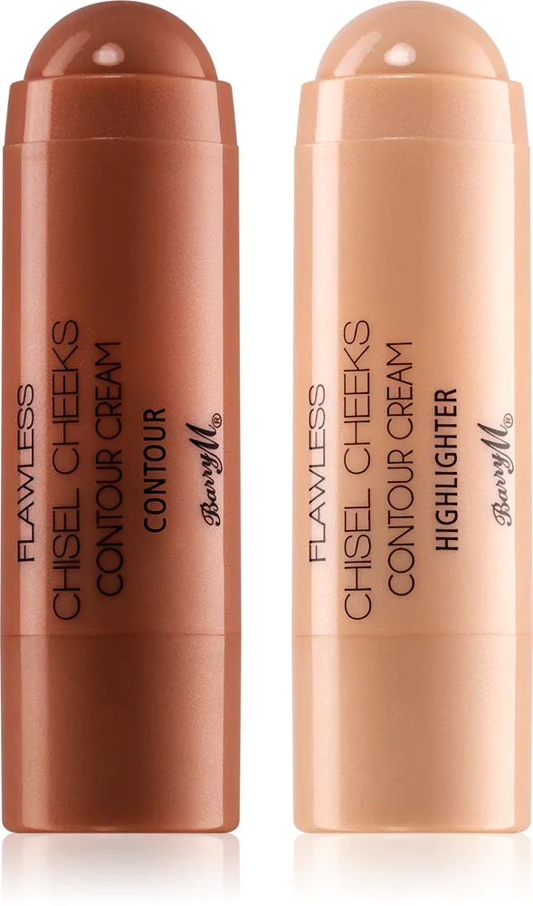 Barry M Flawless Chisel Cheeks - Кремовый бронзатор и хайлайтер, 2× 5 g