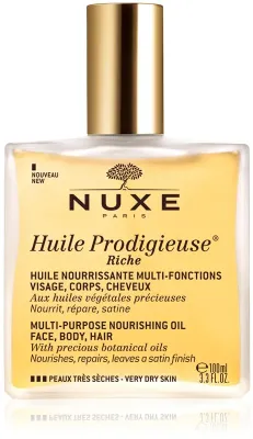 Nuxe Huile Prodigieuse Riche - Сухое многофункциональное масло для очень сухой кожи, 100 мл