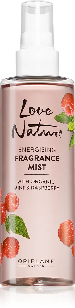 Oriflame Love Nature Organic Mint & Raspberry - Освежающий спрей для тела с ароматом малины, 200 ml