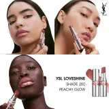Yves Saint Laurent Loveshine Lipstick - Увлажняющая блестящая помада, оттенок 202 Peachy Glow — фото 4
