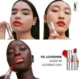 Yves Saint Laurent Loveshine Lipstick - Увлажняющая блестящая помада, оттенок 80 Glowing Lava — фото 4