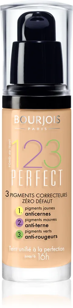 Bourjois 123 Perfect - Тональный флюид для идеального вида, 30 мл, оттенок 54 Beige SPF 10