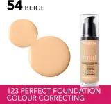 Bourjois 123 Perfect - Тональный флюид для идеального вида, 30 мл, оттенок 54 Beige SPF 10 — фото 8