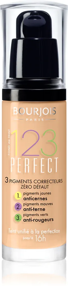 Bourjois 123 Perfect - Тональный флюид для идеального вида, 30 мл, оттенок 55 Beige Fonce SPF 10