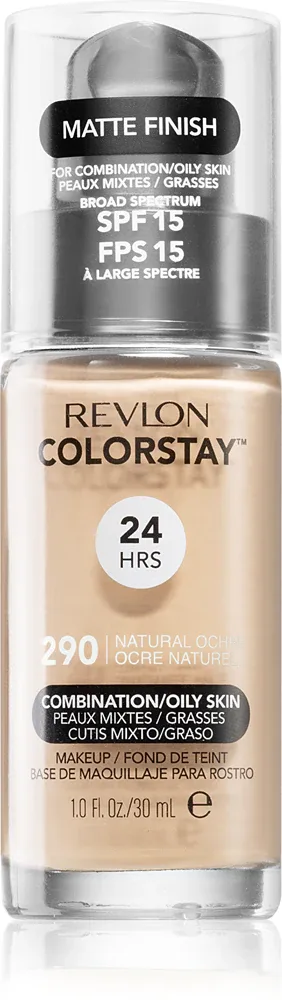 Revlon Cosmetics ColorStay - Долговременное матирующее тональное средство для жирной и комбинированной кожи, 30 мл, оттенок 290 Natural Ochre