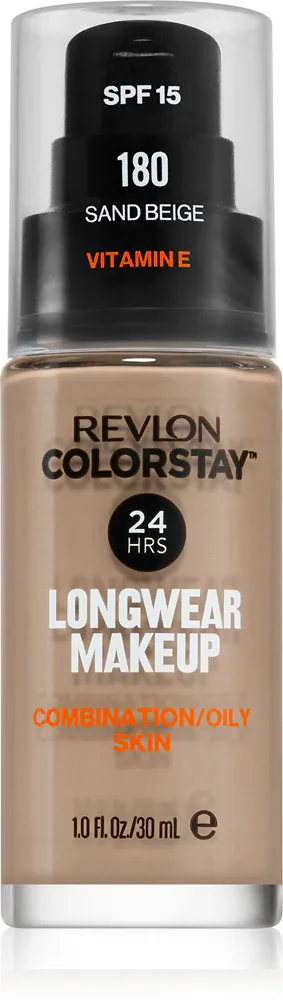 Revlon Cosmetics ColorStay - Долговременное матирующее тональное средство для жирной и комбинированной кожи, 30 мл, оттенок 180 Sand Beige
