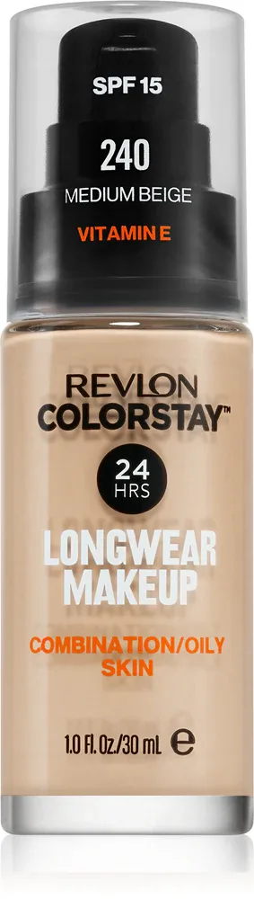 Revlon Cosmetics ColorStay - Долговременное матирующее тональное средство для жирной и комбинированной кожи, 30 мл, оттенок 240 Medium Beige