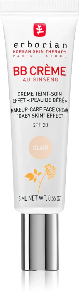 Erborian BB Cream - Крем для лица с SPF 20 для идеального вида кожи, маленькое упаковочное, 15 мл, оттенок Clair