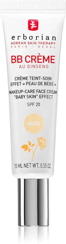 Erborian BB Cream - Крем для лица с SPF 20 для идеального вида кожи, маленькое упаковочное, 15 мл, оттенок Nude