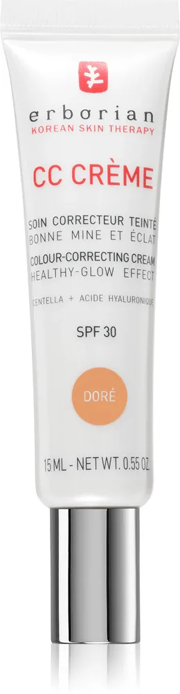 Erborian CC Creme Centella Asiatica - Крем для лица, выравнивающий тон и осветляющий кожу SPF 25, маленькое упаковочное, 15 мл, оттенок Doré