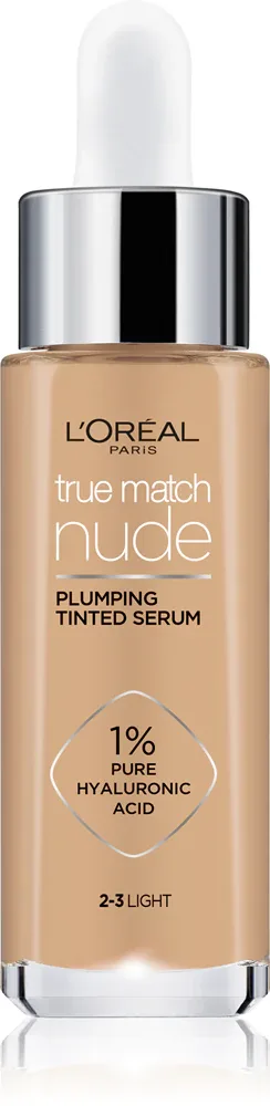 L’Oreal Paris True Match Nude Plumping Tinted Serum - Сыворотка для выравнивания тона кожи, 30 мл, оттенок 2-3 Light