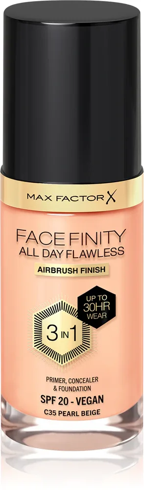 Max Factor Facefinity All Day Flawless - Тональная основа с защитой SPF 20, 30 мл, оттенок 35 Pearl Beige