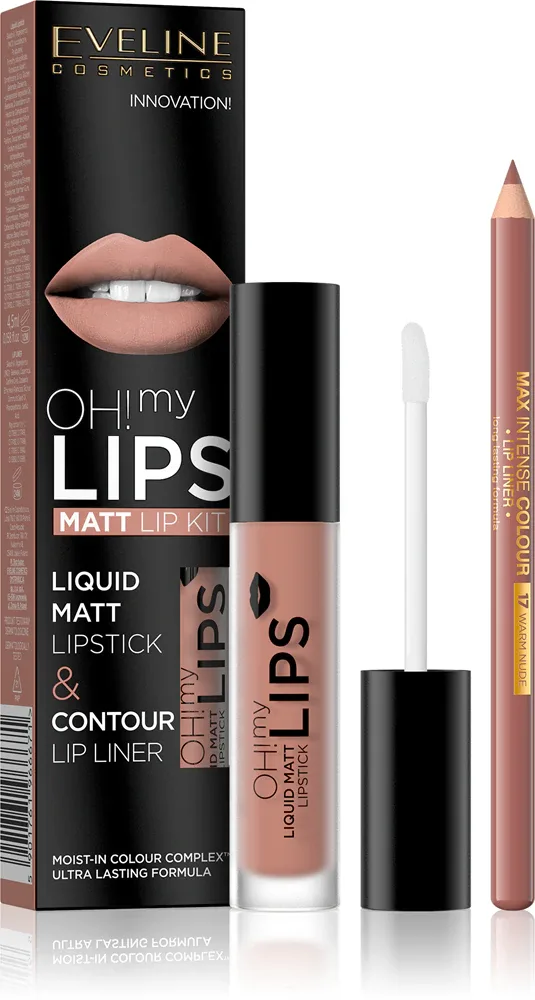 Eveline Cosmetics OH! my LIPS Matt - Набор для губ, 2 шт, оттенок 01 Neutral Nude