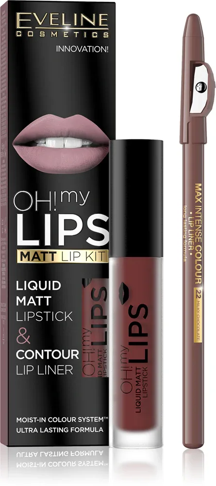 Eveline Cosmetics OH! my LIPS Matt - Набор для губ, 2 шт, оттенок 16