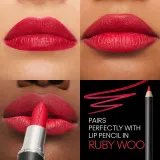 MAC Cosmetics MACximal Mini Silky Matte Lipstick - Матовая помада, 1.7 г, оттенок Ruby Woo — фото 3