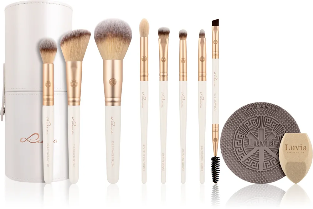 Luvia Cosmetics Prime Vegan - Набор кистей с чехлом Sparkling Wine, 10 шт