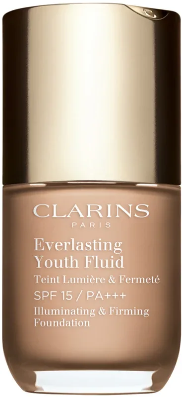 Clarins Everlasting Youth Fluid Foundation - Тональная основа с SPF 15, осветляющая, 30 мл, оттенок 109 Wheat
