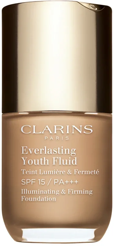 Clarins Everlasting Youth Fluid Foundation - Тональная основа с SPF 15, осветляющая, 30 мл, оттенок 111 Toffe