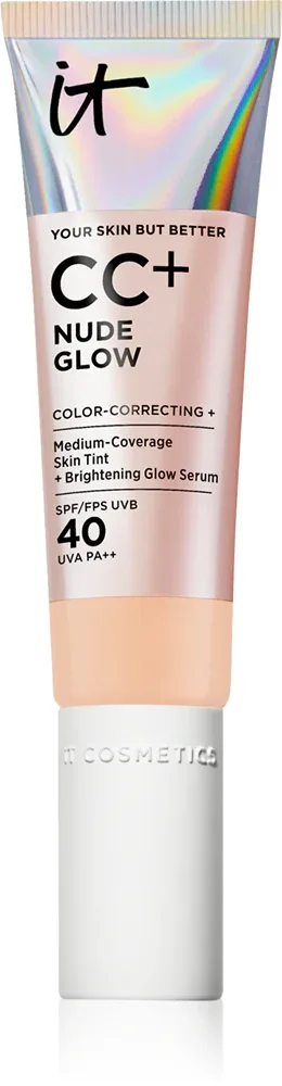 IT Cosmetics Your Skin But Better CC + Nude Glow - Крем CC с осветляющим эффектом, 32 мл, оттенок SPF 40 Light Medium