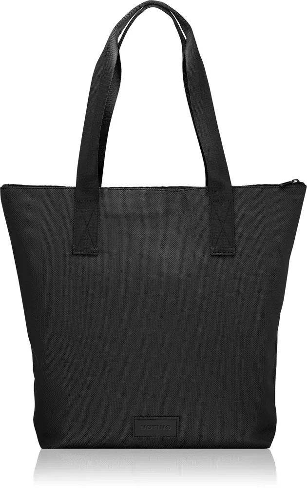 Сумка-шоппер Notino Elite Collection Shopper Bag матовая чёрная, водонепроницаемая, на молнии, 43 × 37 × 9 см размер XL