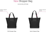Сумка-шоппер Notino Elite Collection Shopper Bag матовая чёрная, водонепроницаемая, на молнии, 43 × 37 × 9 см размер XL — фото 3