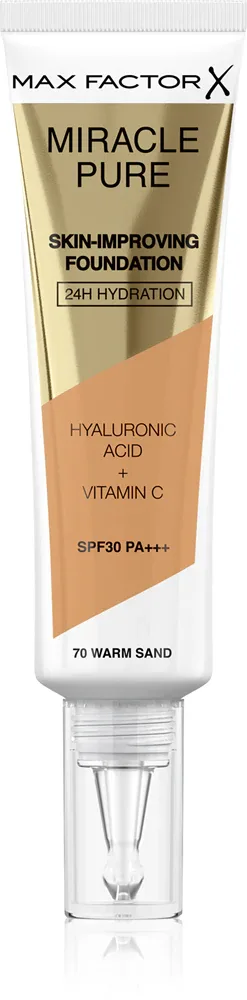 Max Factor Miracle Pure Skin - Тональная основа с защитой SPF 30, 30 мл, оттенок 70 Warm Sand