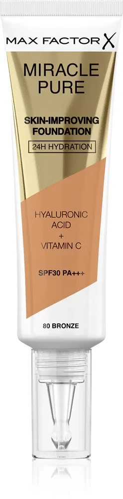 Max Factor Miracle Pure Skin - Тональная основа с защитой SPF 30, 30 мл, оттенок 80 Bronze