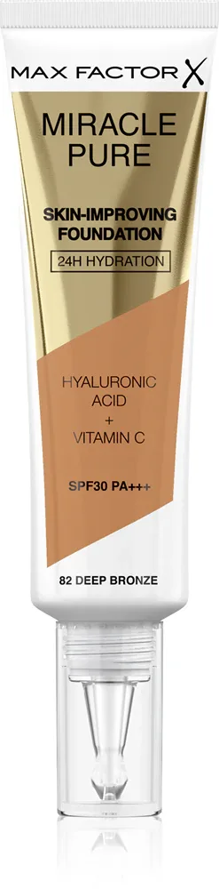 Max Factor Miracle Pure Skin - Тональная основа с защитой SPF 30, 30 мл, оттенок 82 Deep Bronze