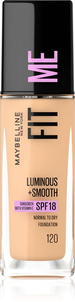 MAYBELLINE NEW YORK Fit Me! - Тональная основа для сияющей и гладкой кожи, 30 мл, оттенок 120 Classic Ivory
